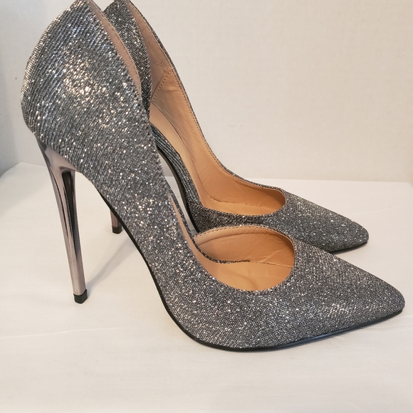 Womens Charlotte Russe Silver Stelleto Size 6 - Picture 5 of 9